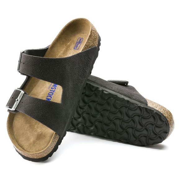BIRKENSTOCK Grey Suede Leather Arizona Sandals 41 - Picture 3 of 16